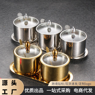 跨境不锈钢水果盘三层蛋糕点心托盘轻奢零食干果盘婚礼摆台展示架详情5