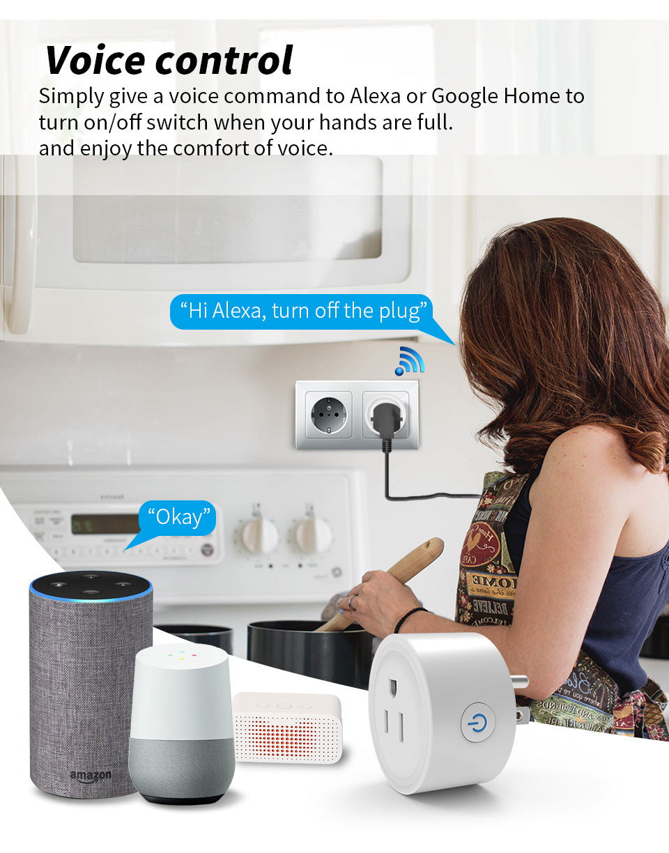 Smart socket wifi metering US standard socket Graffiti zigbee smart voice control mobile phone timer socket pic 4