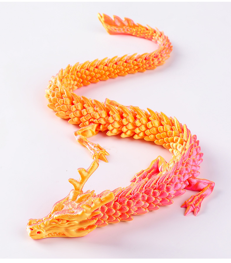 Wholesale 3D printed Chinese dragon figurines, 3d printed dragon figurines, colorful crystal dragons, toy dragons, joint dragons pic 13