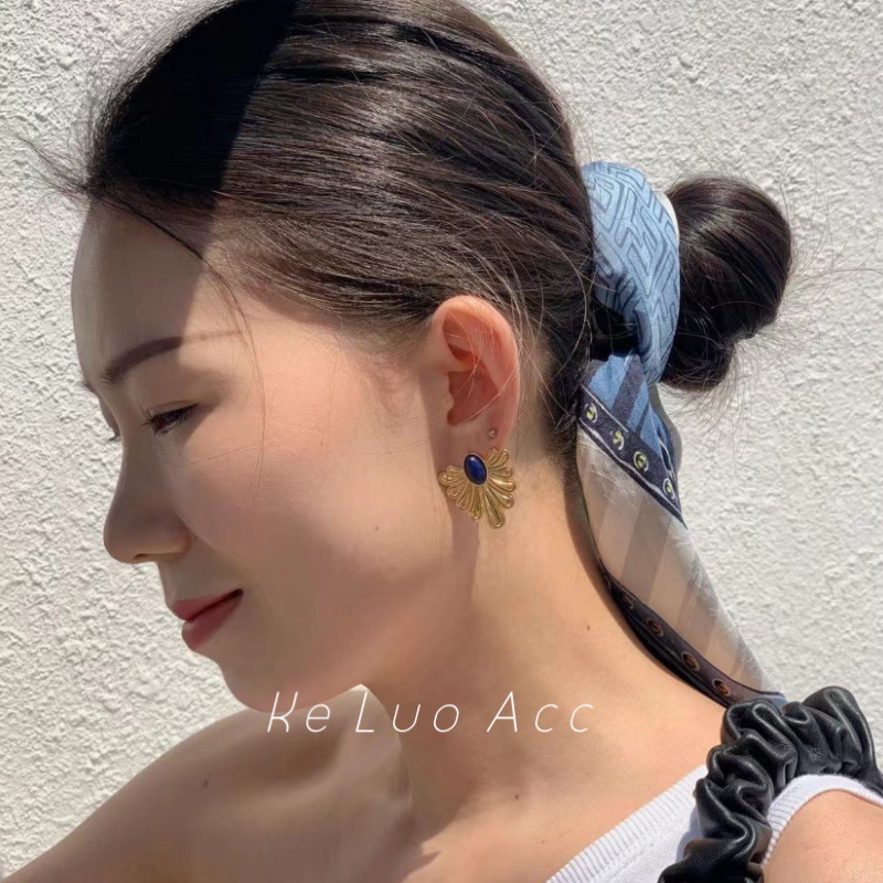 原创天然宝石耳环欧美精致复古耳饰轻奢高级感小众翅膀水滴耳环女详情16