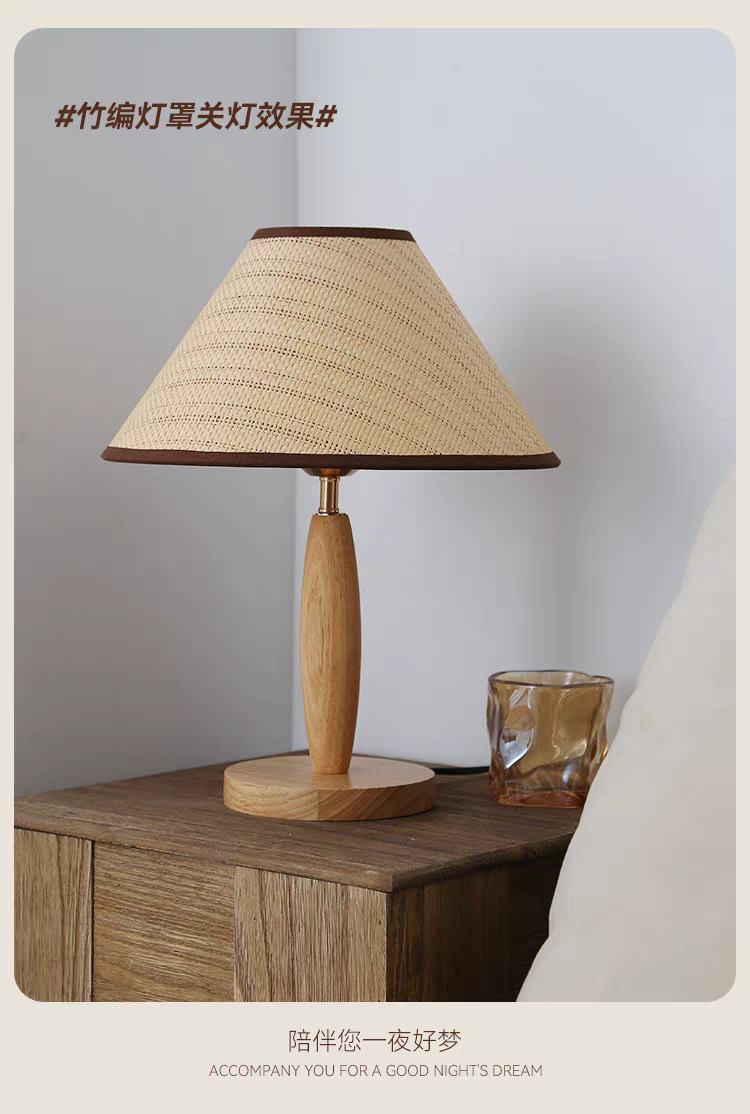 Wedding table lamp, bedside lamp, perpetual lamp, vintage solid wood wedding gift, retro atmosphere, hotel and homestay bedroom table lamp pic 7
