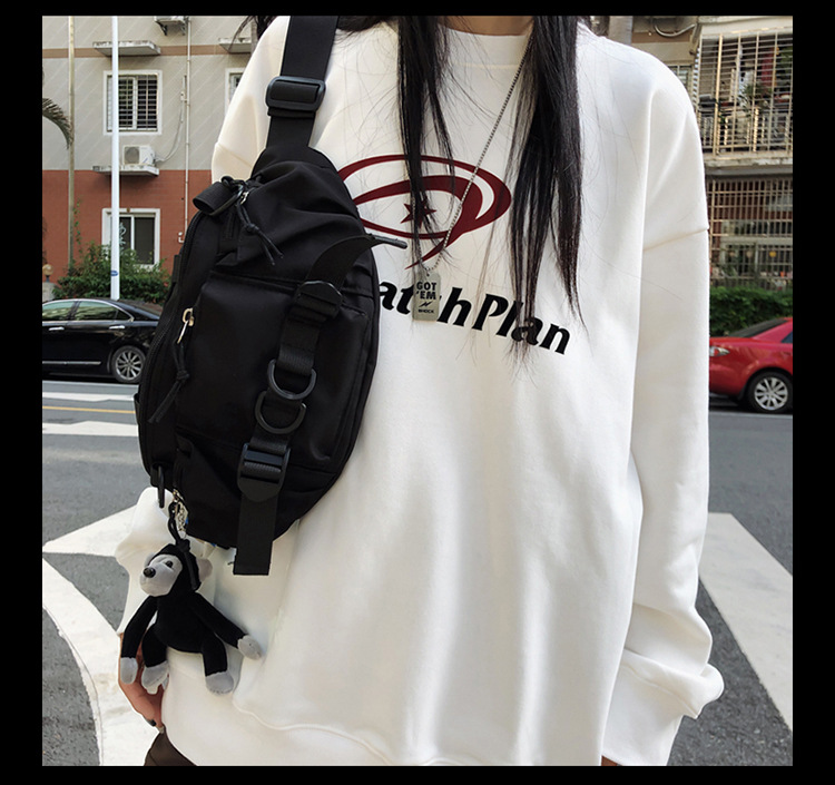 斜挎包潮牌男士百搭休闲胸包工装简约ins腰包日系情侣单肩斜挎包详情21