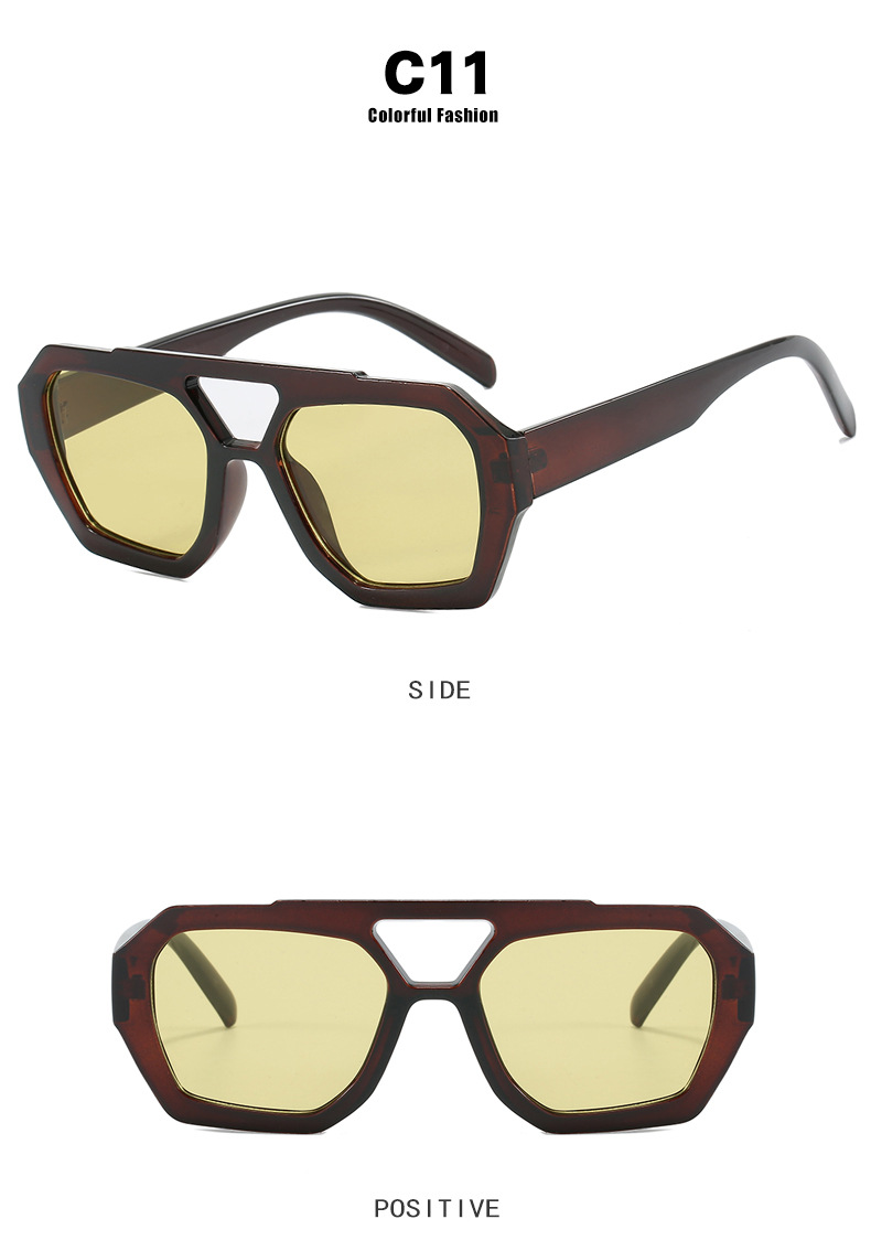 Cross-border European and American double-beam irregular sunglasses 2023 new retro and personalized sunglasses, trendy and popular sunglasses pic 18