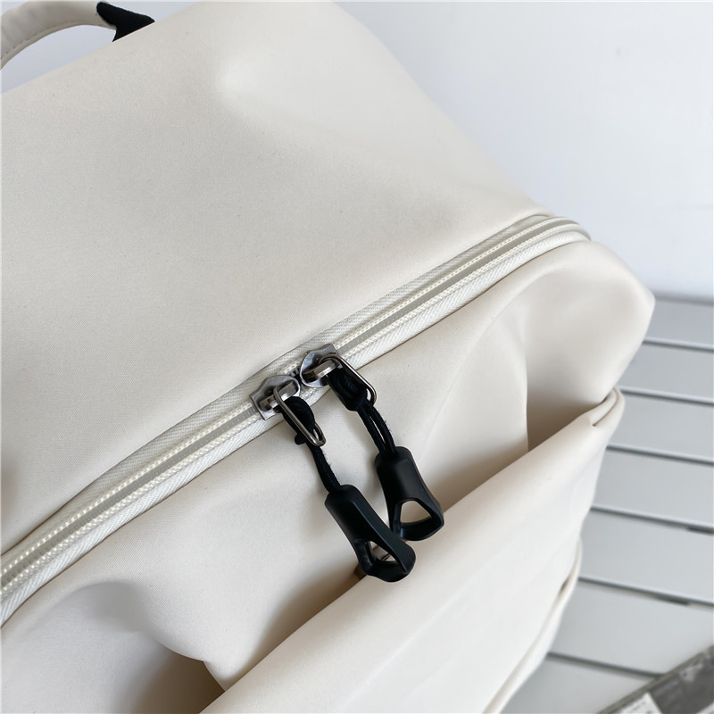 中大学生书包女潮流褶皱双肩包男批发 学院风情侣休闲耐用双肩包详情24