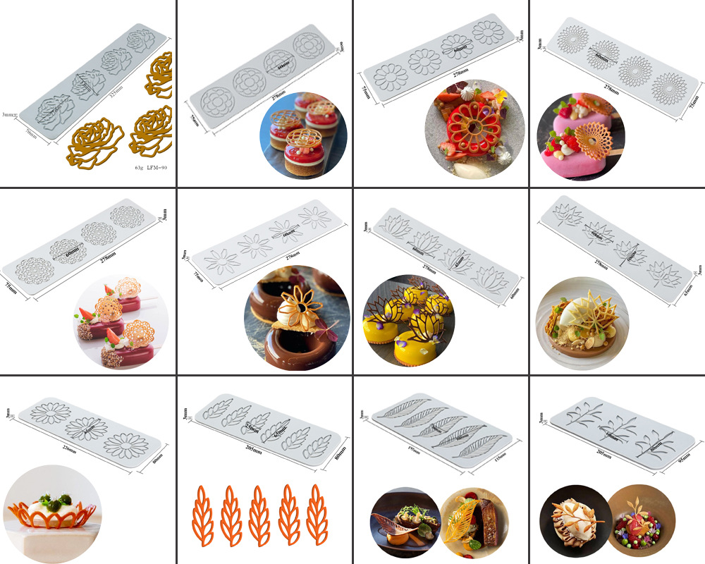 In stock: leaf, fondant, lace pad, coral, maple leaf, butterfly, chocolate, silicone, molded flower pad, baking mold pic 12