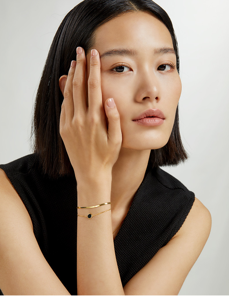 925纯银手链天然玛瑙蛇骨链女小众设计感春夏ins风手饰批发高级感详情3