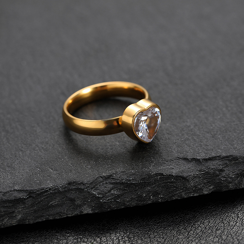 跨境 韩版精美不锈钢饰品 立体焊牌镶大小爱心钻石钛钢戒指女厂家详情4