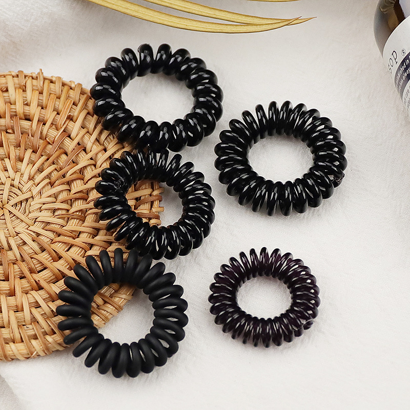 Japanese and Korean telephone line hair ties, seamless black, large and small phone lines, hair ties, rubber bands, hair ties, thin styles pic 3