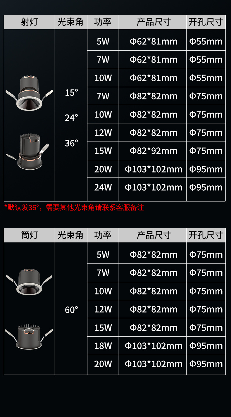 智能调光led射灯嵌入式家用COB深杯防眩小山丘全光谱客厅天花筒灯详情22