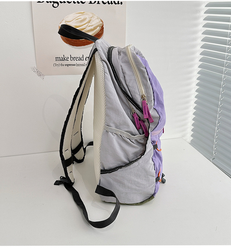 旅行户外双肩包女轻便撞色登山包徒步骑行大容量运动春游爬山书包详情25