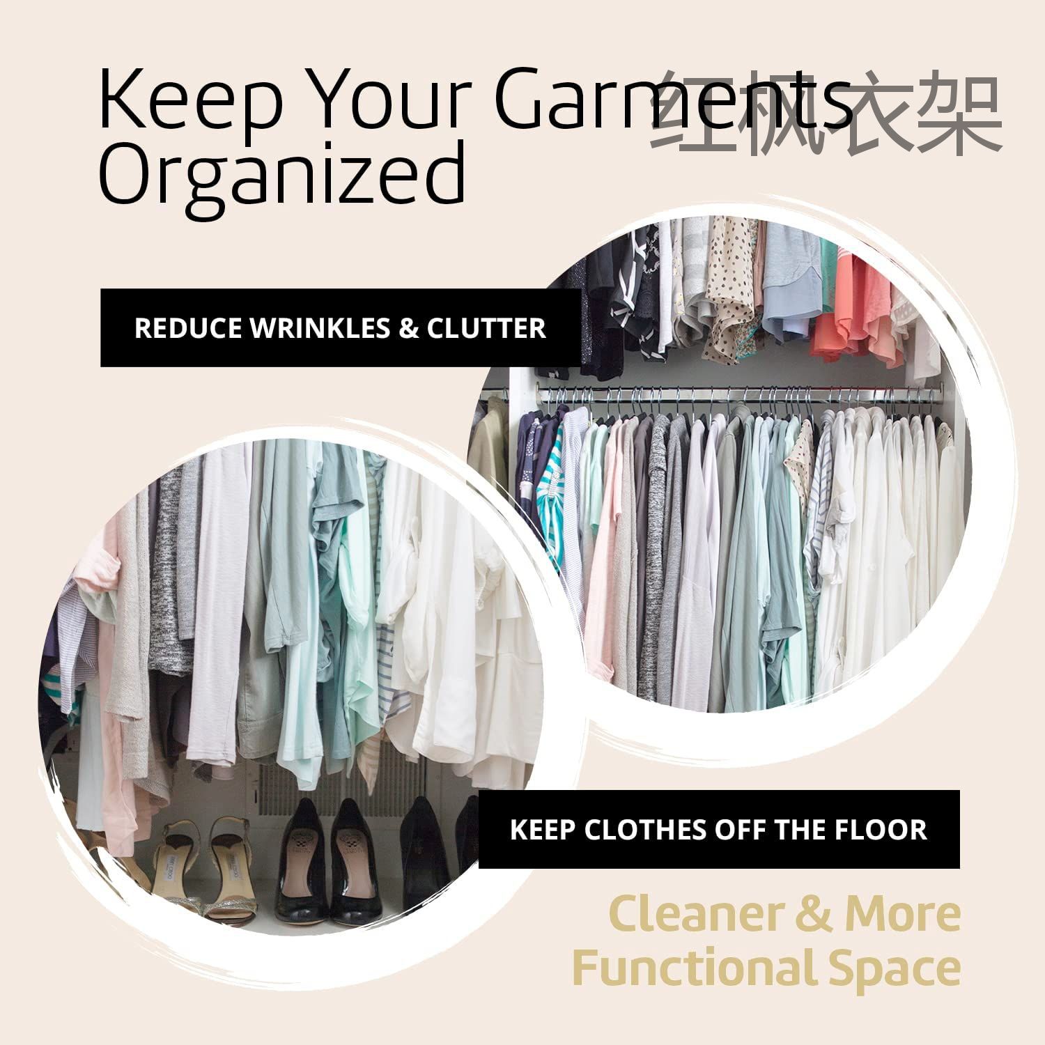New personalized short-necked hanger that saves vertical space, anti-slip, dry and wet dual-purpose, shorter height, ultra-thin plastic hanger pic 20