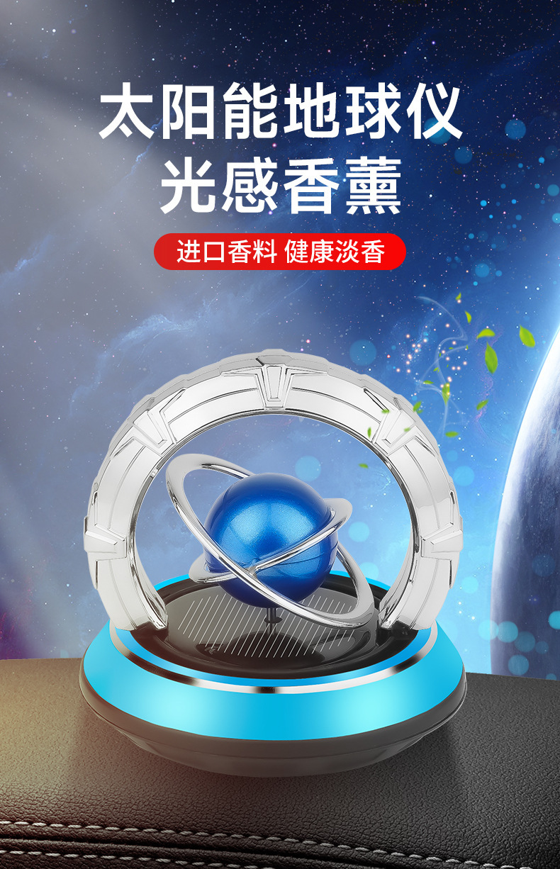 2025 New solar-powered car fragrance, rotating planet, Galaxy globe, car perfume, decorative fragrance pic 1