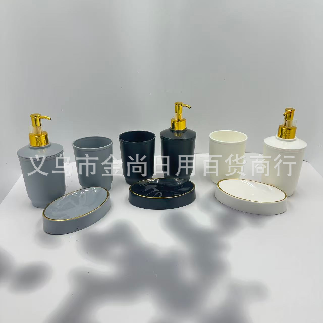 Black, white, gray, round, square, solid color lotion bottle, soap box, cup, gold and silver pump head, shampoo and body wash, portioned bottles pic 2