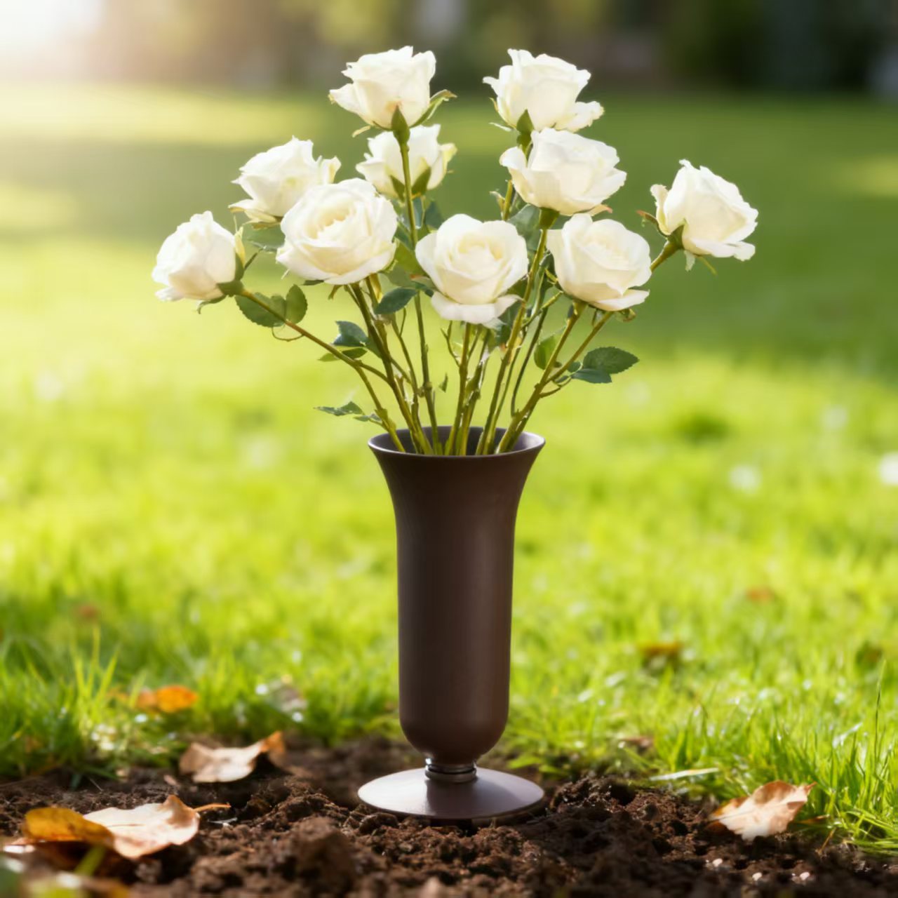 New plastic simulation artificial flower vase, Qingming Festival cemetery with pointed flower tube, conical flower vase for ancestral worship in public cemetery pic 9