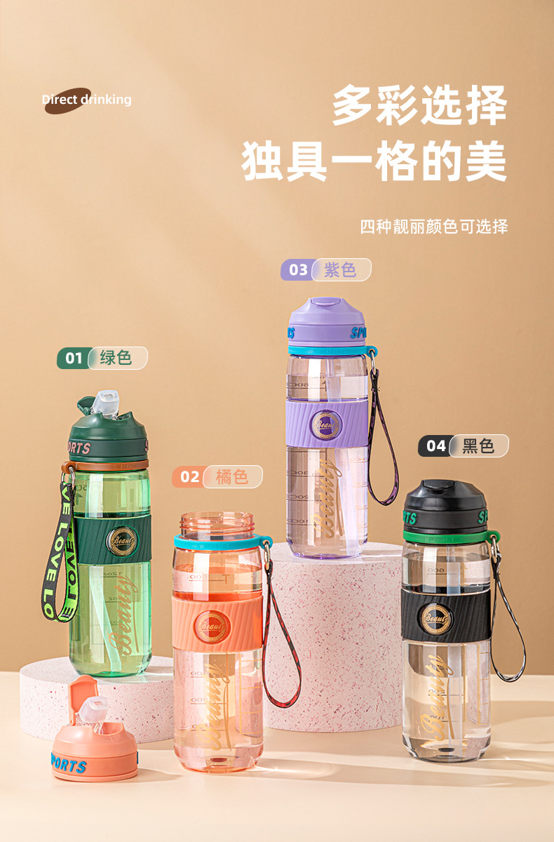 运动水壶夏季学生便携大容量防摔直饮高颜值日用杯具详情3
