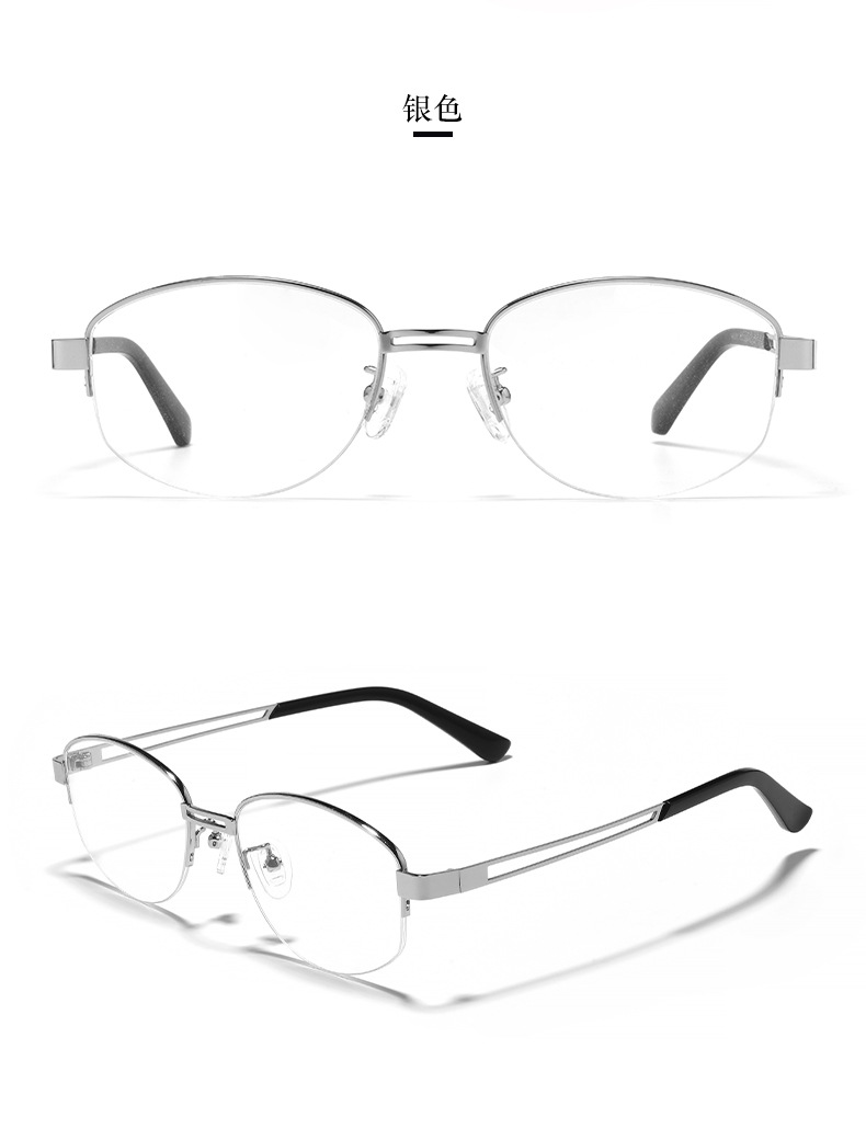 ins老钱风半框眼镜女时尚金丝素颜近视眼镜框镂空厚边眼镜架149ZM详情11