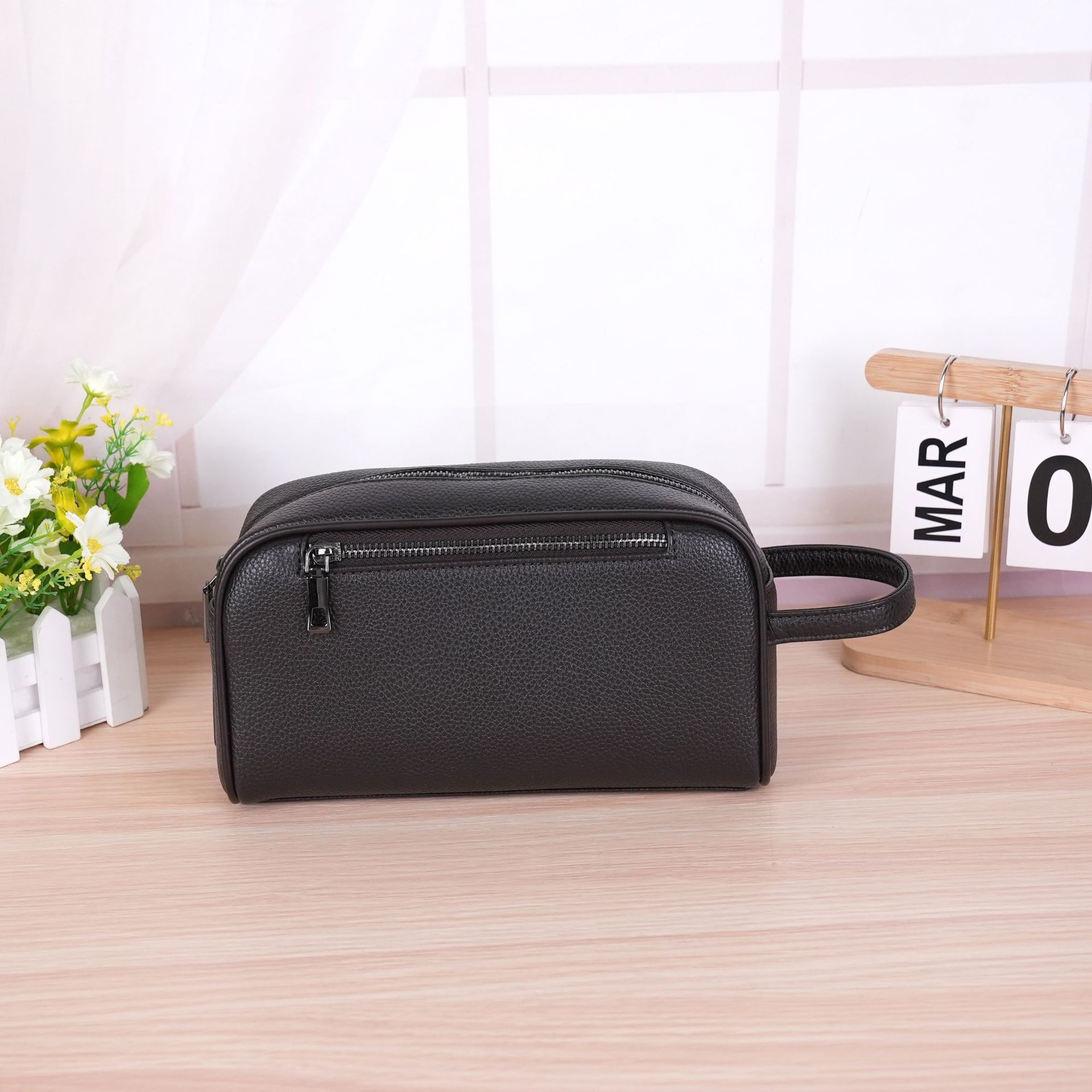 跨境新款男士手拿包密码锁大容量商务休闲手拎包软皮多口袋手包男详情5