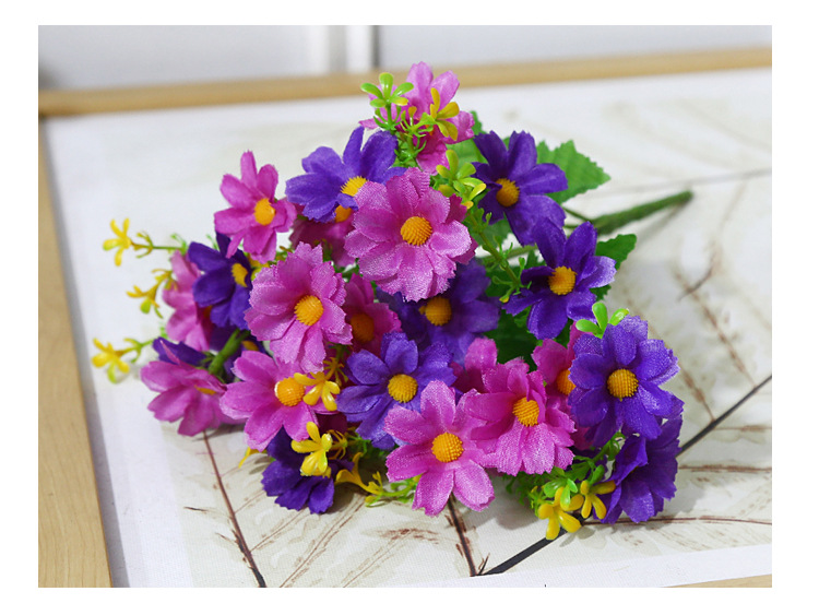 仿真花小雏菊跳兰菊人造假花28头园林家居装饰绢花户外工程小野菊详情20