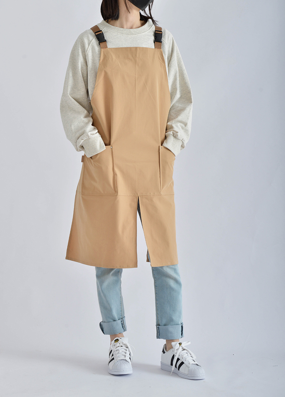 外贸工厂韩日防水式咖啡餐厅帆布围裙罩衣工作服围兜纯棉厨房制服详情20