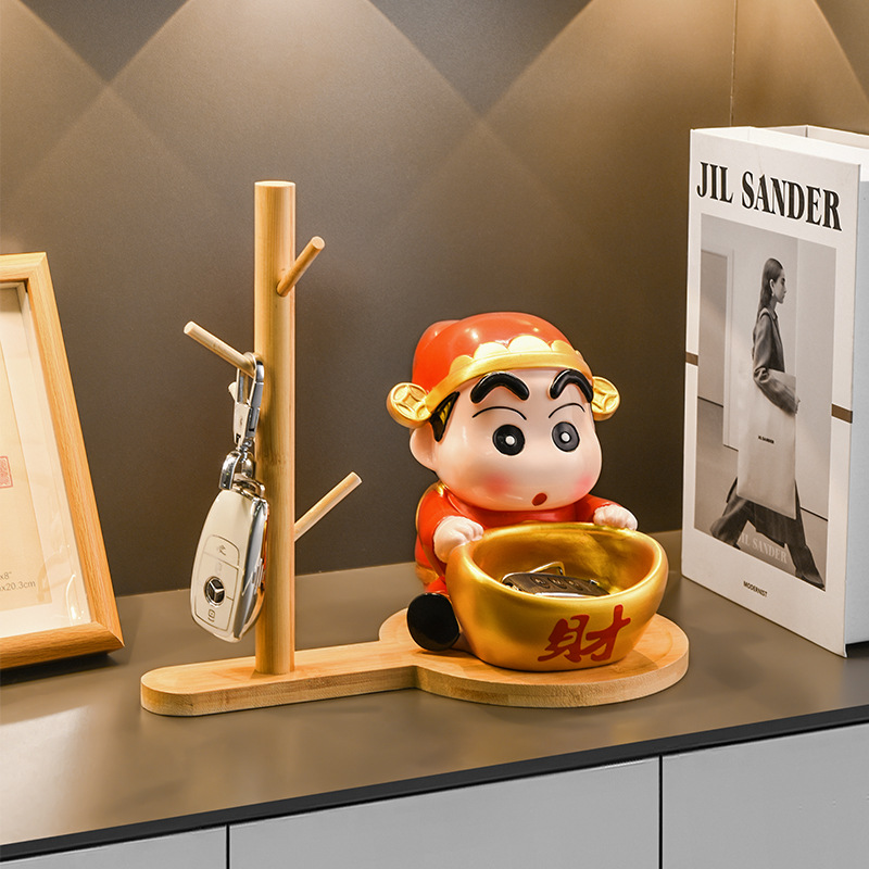 蜡笔小新财神收纳入户玄关装饰品家居客厅电视酒柜乔迁新居礼品详情10
