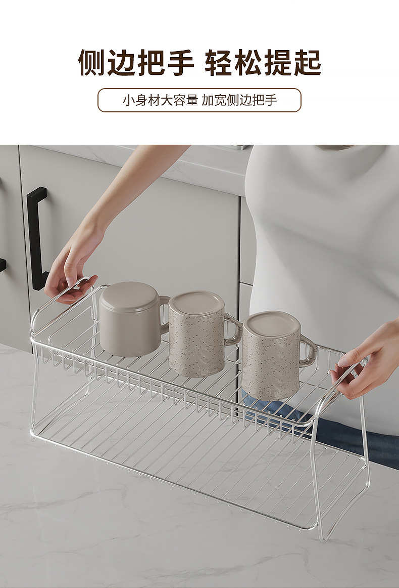 Cross-border kitchen stainless steel storage rack, seasoning cup storage rack, multi-layer countertop floor-standing organization, draining and storage rack pic 8
