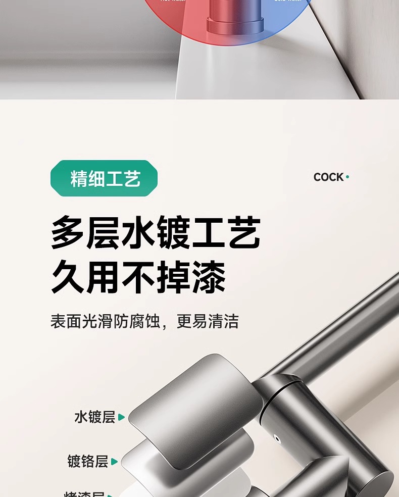面盆水龙头洗脸盆洗手盆卫生间万向机械臂厨房单冷台上家用冷热水详情16