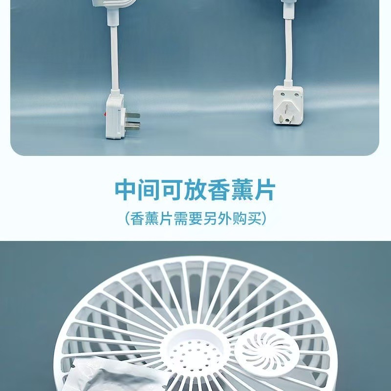 A large three-plug integrated socket small fan with a cover, a small mini cyclone fan specially designed for kitchens and bathrooms pic 10