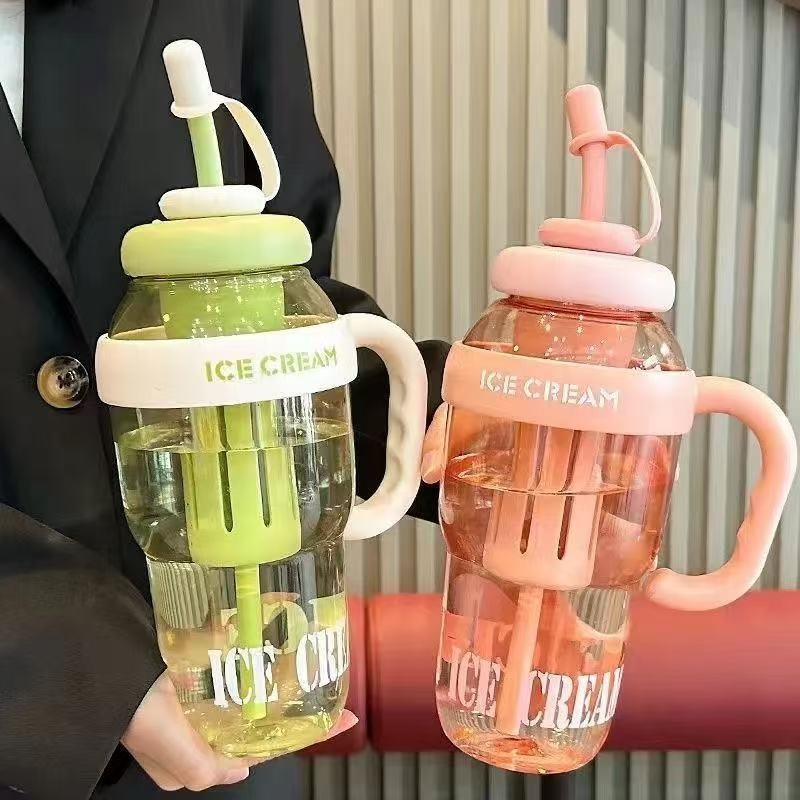 夏天塑料杯运动水杯大肚杯耐高温吸管冰霸杯大容量水壶高颜值杯子详情23