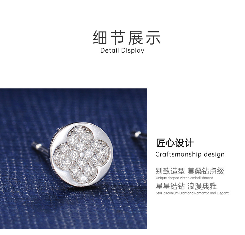 Influencia accesorios pendientes mujeres S925 plata de ley lleno de zirconia cuatro foles pendientes niche earthcrafts mini delicados pendientes versátiles al por mayor pic 9