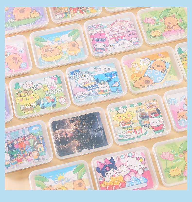 Divertidos dibujos animados rompecabezas caja puzzle puzzle puzzle puzzle puzzle puzzle de madera desmontable para niños regalos creativos pic 19