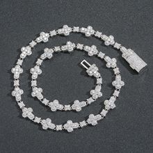 欧美嘻哈20mm三排锆石古巴链粗菱形项链潮牌饰品满钻男士项链批发详情9