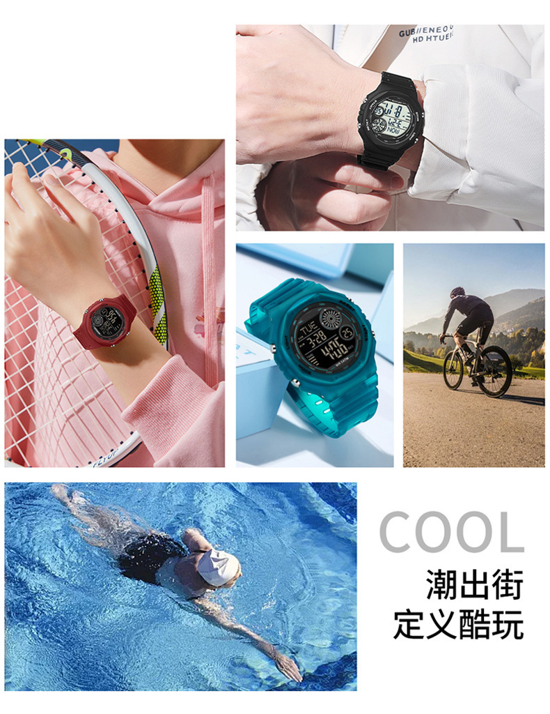 HANSHI electronic watch, multi-functional outdoor sports waterproof watch for teenagers and students, diving watch pic 22