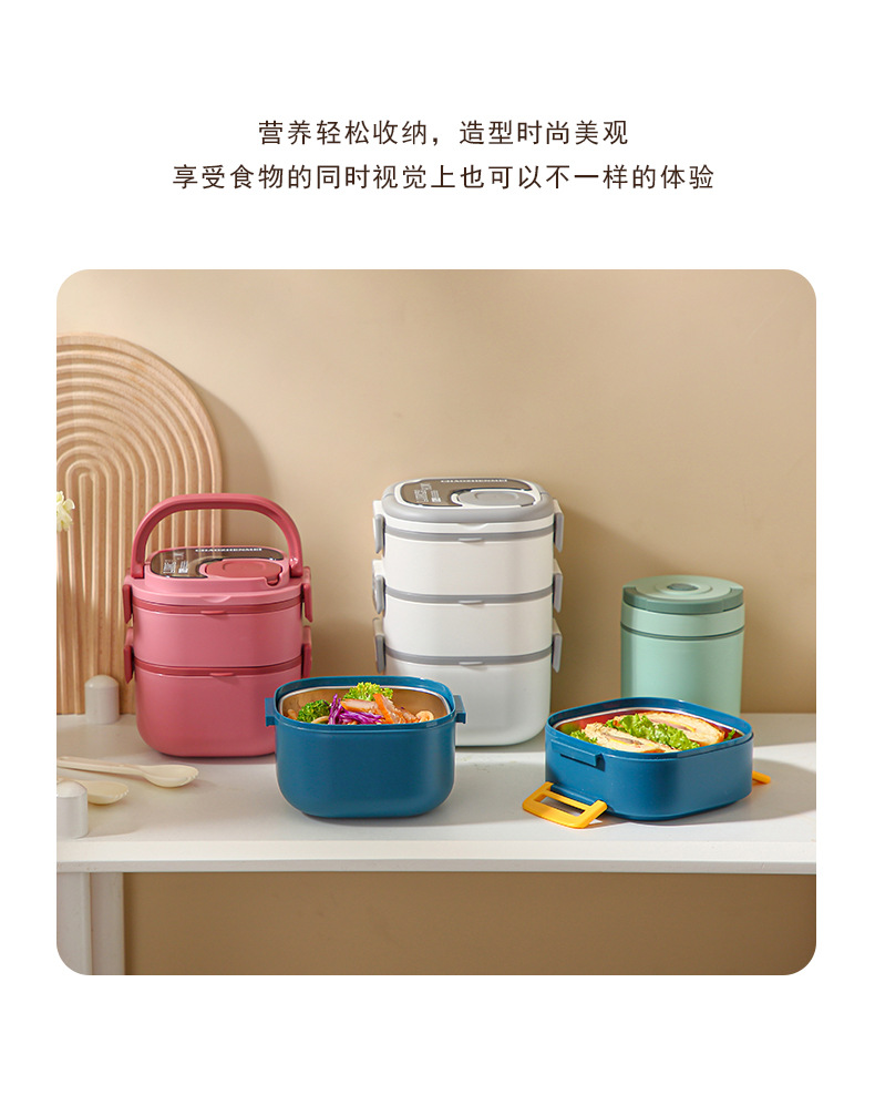 饭盒微波炉塑料日式便当盒高颜值可加热便携学生便携家用多层批发 pic 16