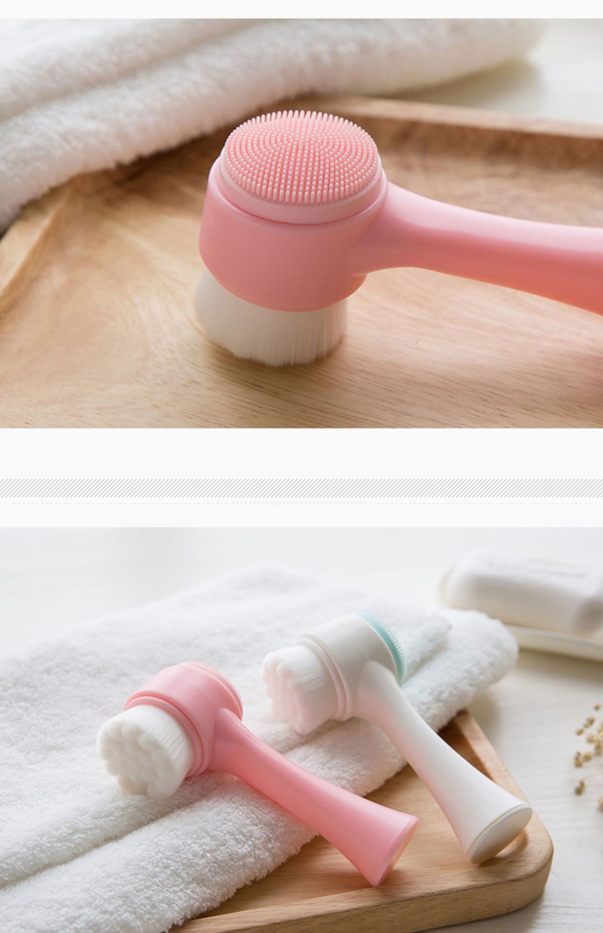 双面洗脸刷软毛硅胶洗脸仪手动洁面刷洗脸神器深层清洁毛孔污垢详情7