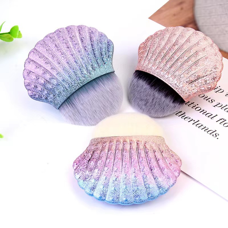 Flash powder shell makeup brush, portable large loose powder brush, soft bristle blush brush, high appearance level beauty tool for Internet celebrities, factory customizable pic 1