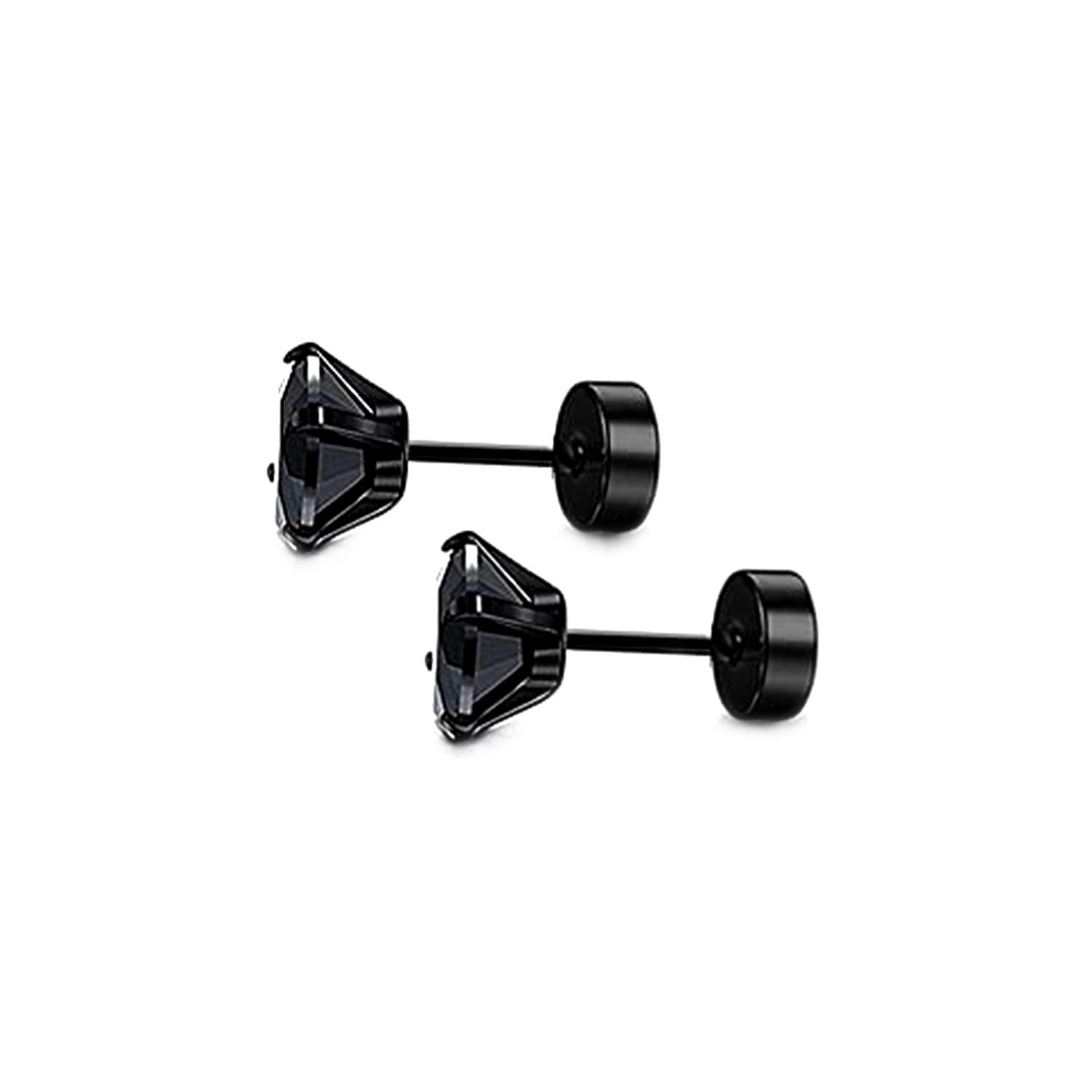 Cross-border titanium steel flat-bottom zircon ear studs, round ear bone studs, cochlear studs, zircon ear studs with external threads, versatile and high-end pic 10