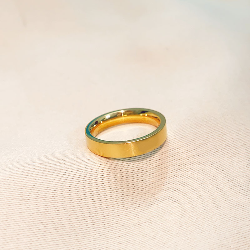 The classic matte ring for both men and women, made of titanium steel with 18k gold plating, exudes a high-end feel and does not fade pic 4