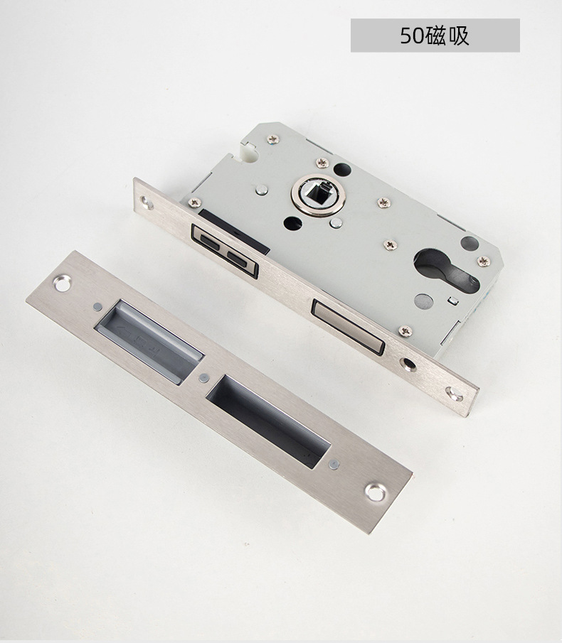 现代简约一体式室内门锁 卧室厨房静音磁吸黑色通用型木门执手锁详情15