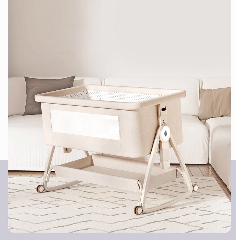 婴儿床可移动多功能折叠新生儿摇篮床亚马逊便携式尿布台拼接大床详情10