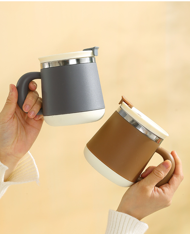 Stainless steel tea cup, mug, high appearance level water cup, tea water separation cup, large capacity, can be connected to hot water, insulated cup pic 19