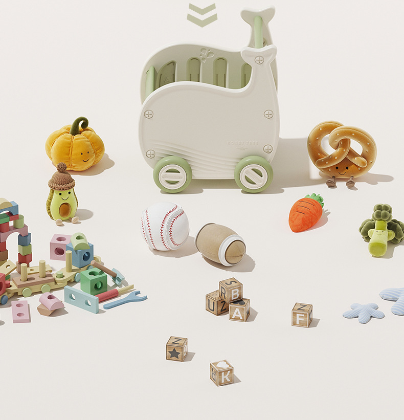 哈比树儿童购物车零食收纳箱置物柜宝宝玩具收纳整理柜家用手推车详情12