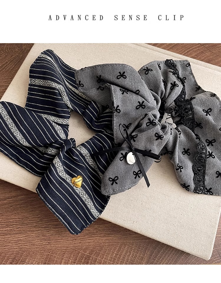 复古方形条纹大肠发圈女秋冬扎头发低马尾发绳高弹力耐用头绳皮筋详情22