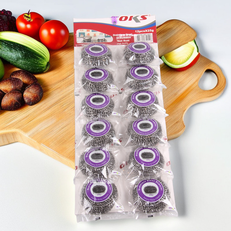 Household steel wool balls, stainless steel cleaning balls, pot brushes, dish brushes, steel wool balls, kitchen dish cleaning balls, OKS pic 5