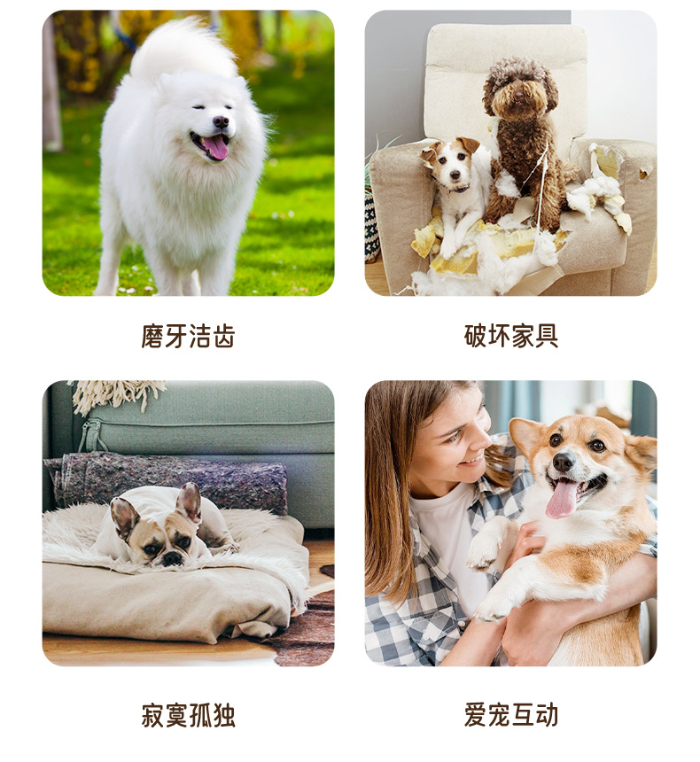 Dog toys, biting resistant animal plush sound-making dolls, small puppies grinding their teeth to relieve boredom and self-entertainment, pet toys for relaxation pic 3