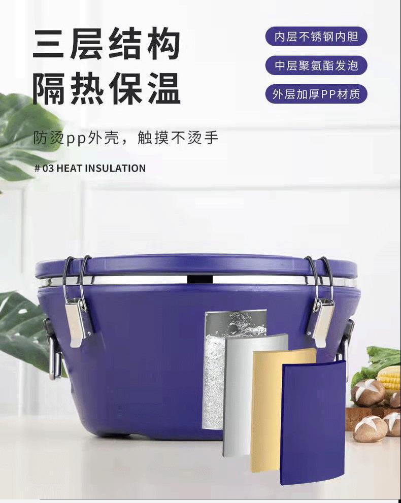 Wholesale of stainless steel commercial lunch boxes, large-capacity high-end insulated boxes, double-layer thickened outdoor household soup buckets, cross-border pic 4