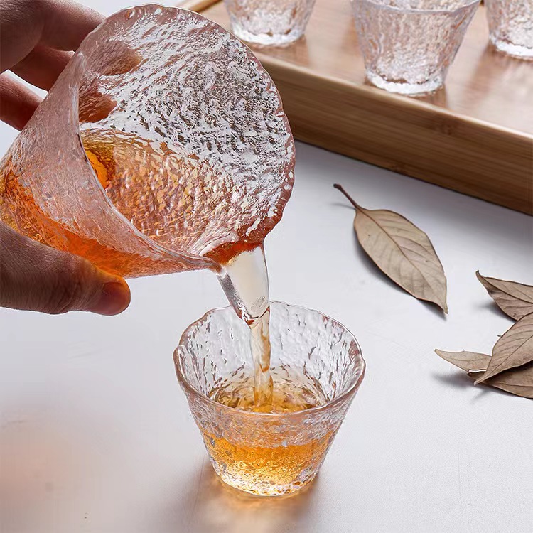 日式玻璃茶杯家用功夫主人杯品茗杯小杯透明玻璃锤纹品茗小茶杯详情5