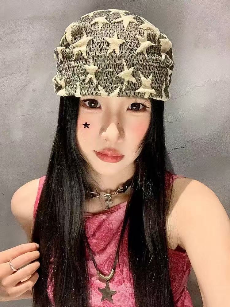 American y2k millennium Girl headscarf, hip-hop street style cool square scarf, new thin and simple hair band and headband pic 10
