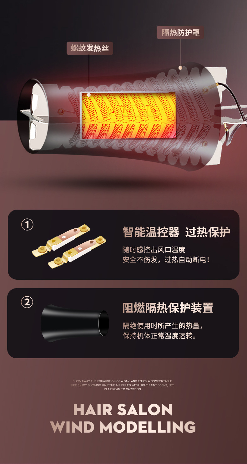 厂家批发电吹风大功率蓝光负离子吹风筒家用发廊速干冷热风吹风机详情10