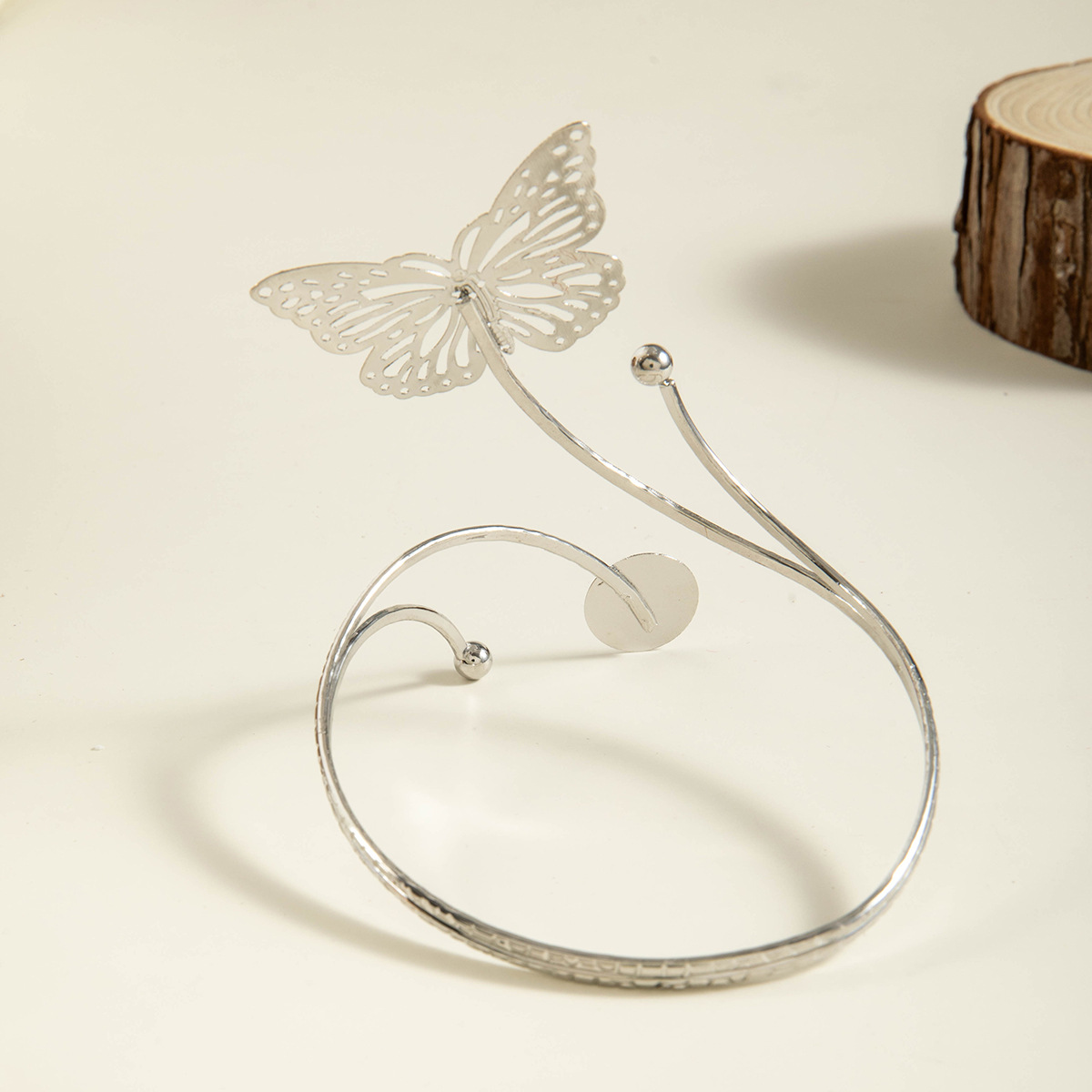 亚马逊跨境个性冷淡风海星手臂镯线条计感蝴蝶环形开口臂镯女详情33