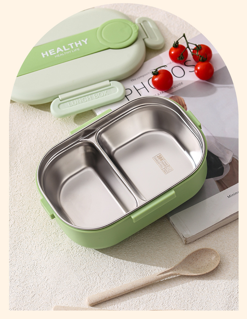 Cross-border 304 stainless steel lunch boxes, work insulation, cafeteria, outdoor portable compartments, fast food boxes, bento boxes, lunch boxes for students pic 4